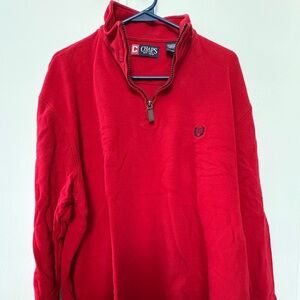 Chaps Mens XL Quarter Zip‎ Pullover Everyday wear Sweater Red Size XL